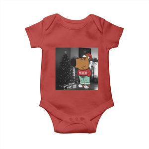 Funny Xmas Meme Chilling Guy Santa Baby Onesie TS09 Red Print Your Wear