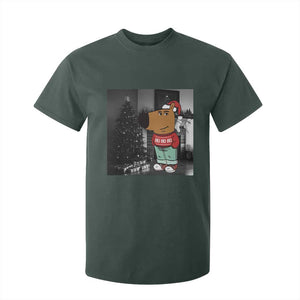 Funny Xmas Meme Chilling Guy Santa T Shirt For Kid TS09 Dark Forest Green Print Your Wear