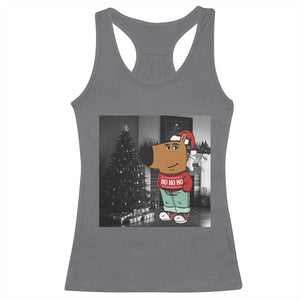 Funny Xmas Meme Chilling Guy Santa Racerback Tank Top TS09 Charcoal Print Your Wear