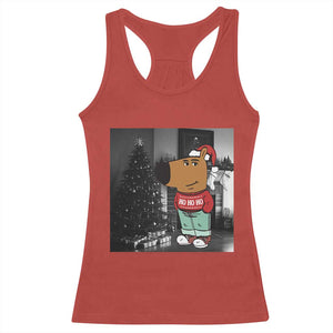 Funny Xmas Meme Chilling Guy Santa Racerback Tank Top TS09 Red Print Your Wear