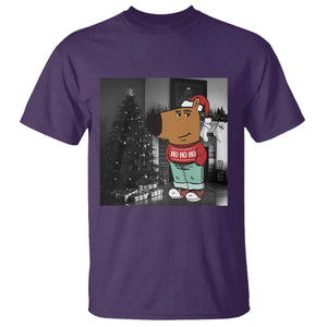 Funny Xmas Meme Chilling Guy Santa T Shirt TS09 Purple Print Your Wear