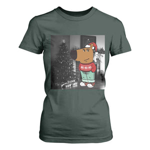 Funny Xmas Meme Chilling Guy Santa T Shirt For Women TS09 Dark Forest Green Print Your Wear