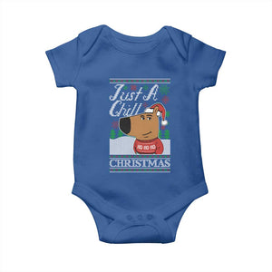 Funny Just A Chill Christmas Viral Meme Baby Onesie TS09 Royal Blue Print Your Wear