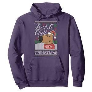 Funny Just A Chill Christmas Viral Meme Hoodie TS09 Purple Print Your Wear