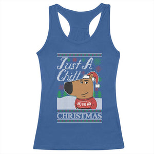 Funny Just A Chill Christmas Viral Meme Racerback Tank Top TS09 Royal Blue Print Your Wear