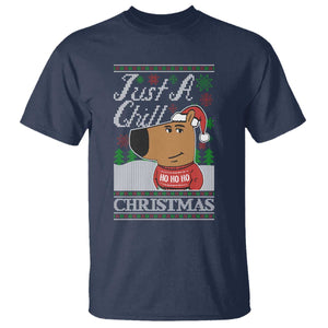 Funny Just A Chill Christmas Viral Meme T Shirt TS09 Navy Print Your Wear