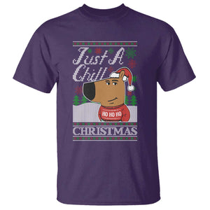 Funny Just A Chill Christmas Viral Meme T Shirt TS09 Purple Print Your Wear