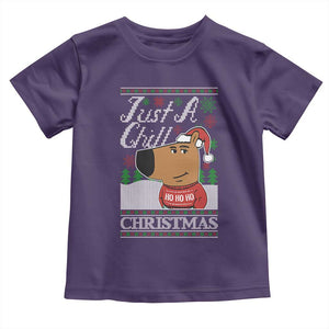 Funny Just A Chill Christmas Viral Meme Toddler T Shirt TS09 Purple Print Your Wear