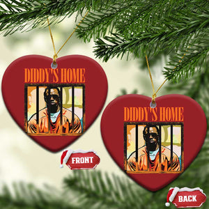 Funny Diddy's Home Diddy Party Christmas Ornament TS09 Heart Red Print Your Wear