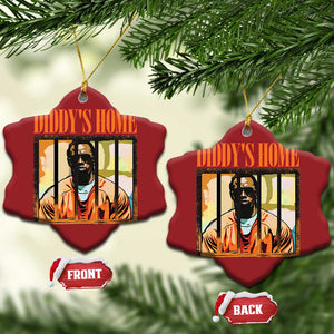 Funny Diddy's Home Diddy Party Christmas Ornament TS09 Snow Flake Red Print Your Wear