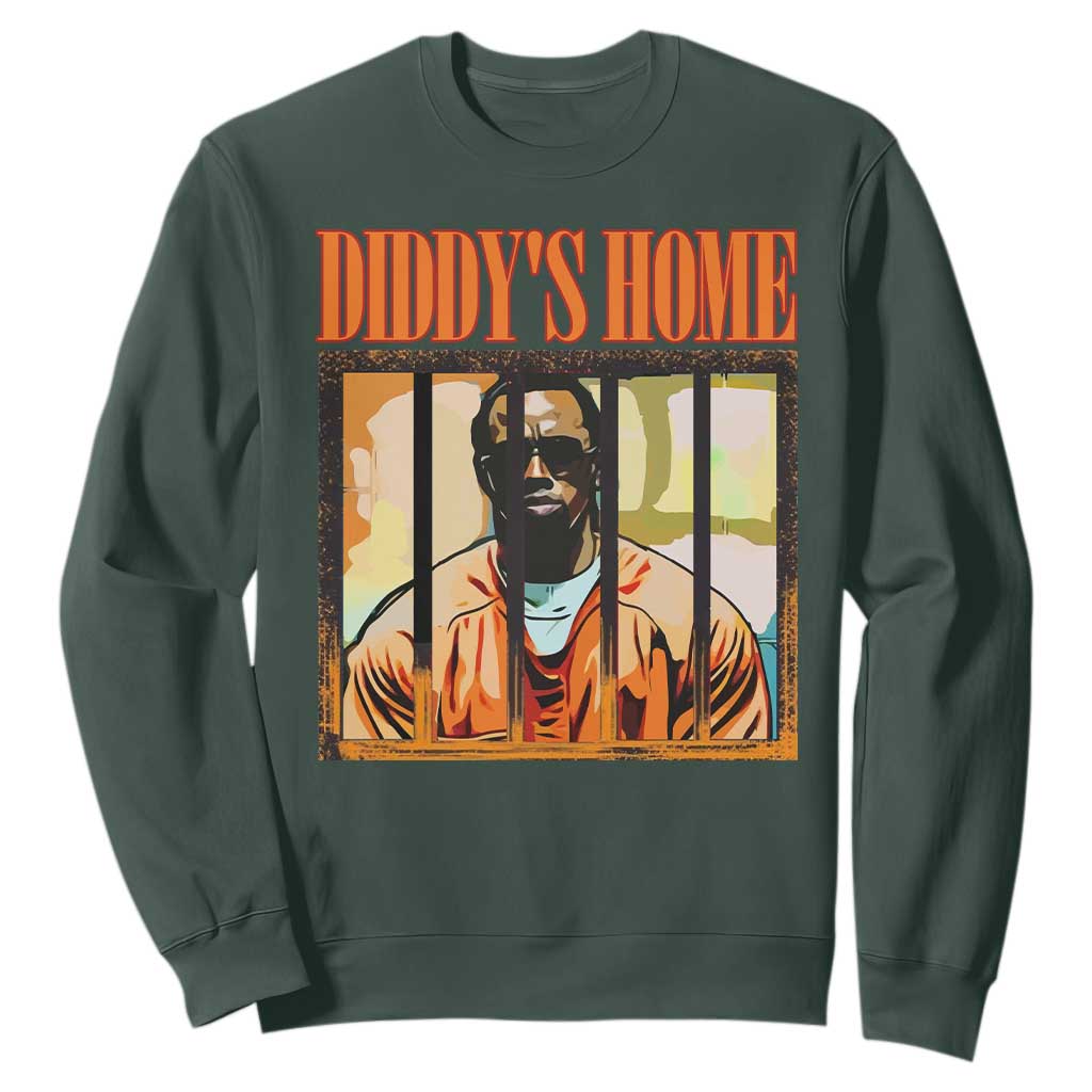 Funny Diddy's Home Diddy Party Sweatshirt TS09 Dark Forest Green Print Your Wear