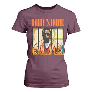 Funny Diddy's Home Diddy Party T Shirt For Women TS09 Maroon Print Your Wear