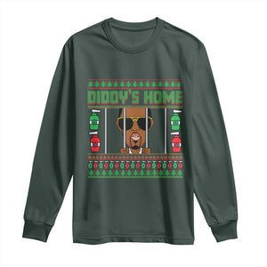 Funny Dirty Christmas Diddy's Home Diddy Party Long Sleeve Shirt TS09 Dark Forest Green Print Your Wear