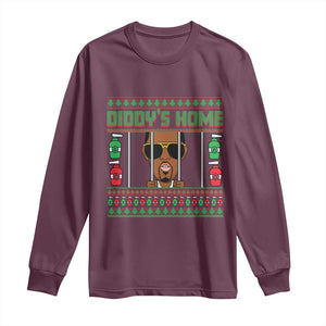 Funny Dirty Christmas Diddy's Home Diddy Party Long Sleeve Shirt TS09 Maroon Print Your Wear