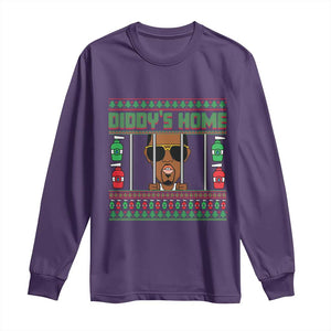 Funny Dirty Christmas Diddy's Home Diddy Party Long Sleeve Shirt TS09 Purple Print Your Wear