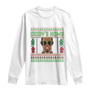 Funny Dirty Christmas Diddy's Home Diddy Party Long Sleeve Shirt TS09 White Print Your Wear