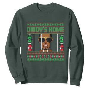 Funny Dirty Christmas Diddy's Home Diddy Party Sweatshirt TS09 Dark Forest Green Print Your Wear