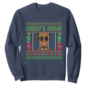 Funny Dirty Christmas Diddy's Home Diddy Party Sweatshirt TS09 Navy Print Your Wear