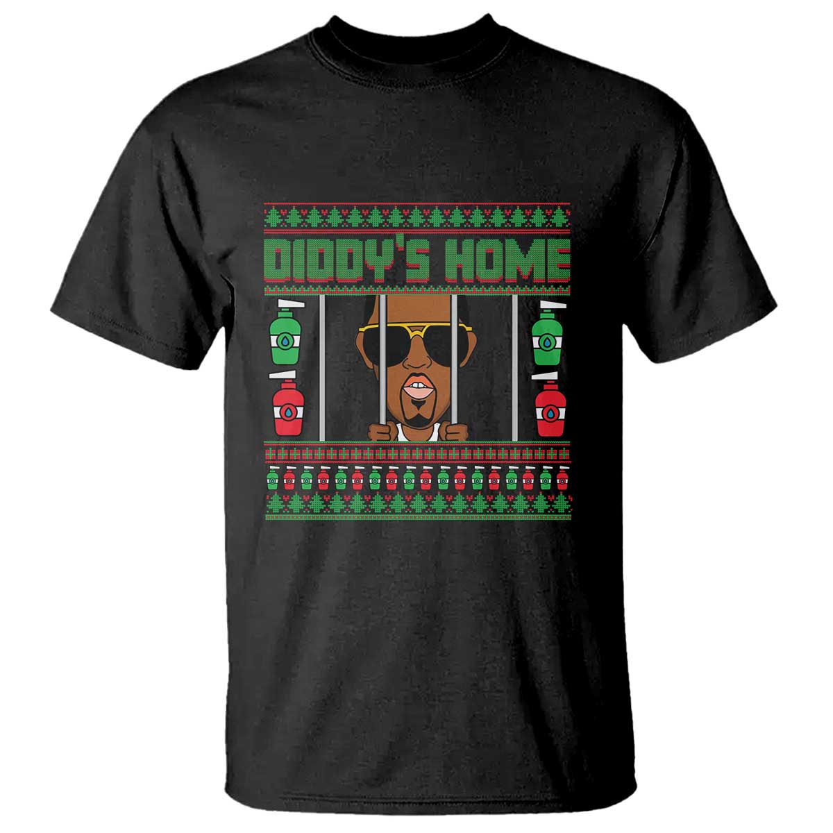 Funny Dirty Christmas Diddy's Home Diddy Party T Shirt TS09 Black Print Your Wear