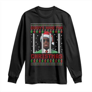 Funny Dirty Xmas Long Sleeve Shirt Diddy's Home For Christmas Diddy Party TS09 Black Print Your Wear