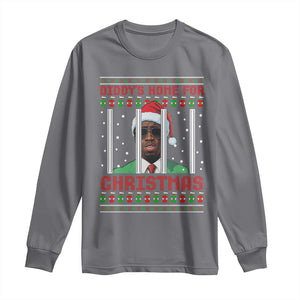 Funny Dirty Xmas Long Sleeve Shirt Diddy's Home For Christmas Diddy Party TS09 Charcoal Print Your Wear