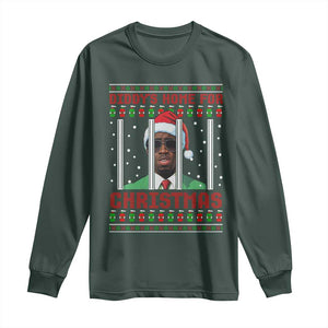 Funny Dirty Xmas Long Sleeve Shirt Diddy's Home For Christmas Diddy Party TS09 Dark Forest Green Print Your Wear