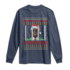 Funny Dirty Xmas Long Sleeve Shirt Diddy's Home For Christmas Diddy Party TS09 Navy Print Your Wear