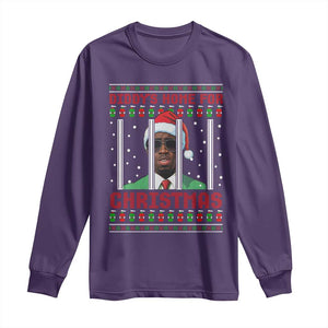 Funny Dirty Xmas Long Sleeve Shirt Diddy's Home For Christmas Diddy Party TS09 Purple Print Your Wear