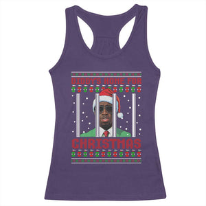 Funny Dirty Xmas Racerback Tank Top Diddy's Home For Christmas Diddy Party TS09 Purple Print Your Wear