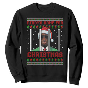 Funny Dirty Xmas Sweatshirt Diddy's Home For Christmas Diddy Party TS09 Black Print Your Wear