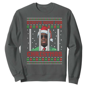 Funny Dirty Xmas Sweatshirt Diddy's Home For Christmas Diddy Party TS09 Dark Heather Print Your Wear