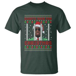 Funny Dirty Xmas T Shirt Diddy's Home For Christmas Diddy Party TS09 Dark Forest Green Print Your Wear