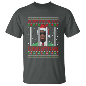 Funny Dirty Xmas T Shirt Diddy's Home For Christmas Diddy Party TS09 Dark Heather Print Your Wear