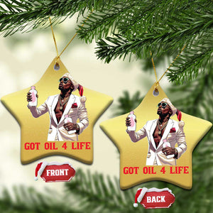 Funny Dirty Hiphop Xmas Christmas Ornament Got Oil 4 Life Diddy Party TS09 Star Gold Print Your Wear