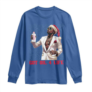 Funny Dirty Hiphop Xmas Long Sleeve Shirt Got Oil 4 Life Diddy Party TS09 Royal Blue Print Your Wear