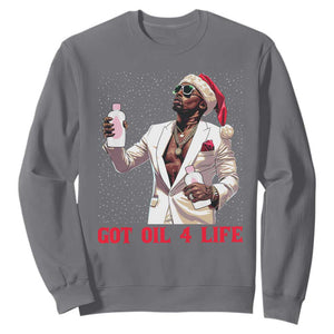 Funny Dirty Hiphop Xmas Sweatshirt Got Oil 4 Life Diddy Party TS09 Charcoal Print Your Wear