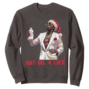 Funny Dirty Hiphop Xmas Sweatshirt Got Oil 4 Life Diddy Party TS09 Dark Chocolate Print Your Wear