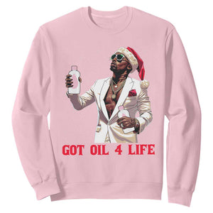 Funny Dirty Hiphop Xmas Sweatshirt Got Oil 4 Life Diddy Party TS09 Light Pink Print Your Wear