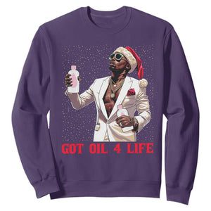 Funny Dirty Hiphop Xmas Sweatshirt Got Oil 4 Life Diddy Party TS09 Purple Print Your Wear