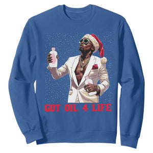 Funny Dirty Hiphop Xmas Sweatshirt Got Oil 4 Life Diddy Party TS09 Royal Blue Print Your Wear