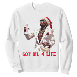 Funny Dirty Hiphop Xmas Sweatshirt Got Oil 4 Life Diddy Party TS09 White Print Your Wear