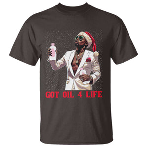 Funny Dirty Hiphop Xmas T Shirt Got Oil 4 Life Diddy Party TS09 Dark Chocolate Print Your Wear