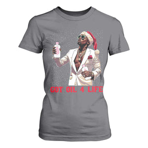 Funny Dirty Hiphop Xmas T Shirt For Women Got Oil 4 Life Diddy Party TS09 Charcoal Print Your Wear