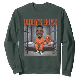 Funny Xmas Diddy Party Diddy Home Sweatshirt TS09 Dark Forest Green Print Your Wear