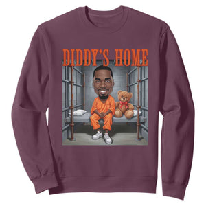 Funny Xmas Diddy Party Diddy Home Sweatshirt TS09 Maroon Print Your Wear