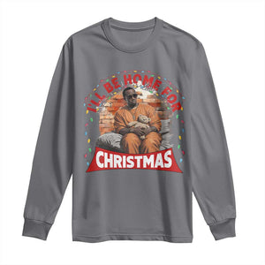 Funny Xmas Diddy Party Long Sleeve Shirt I'll Be Home For Christmas TS09 Charcoal Print Your Wear