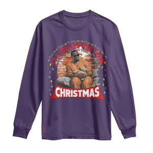 Funny Xmas Diddy Party Long Sleeve Shirt I'll Be Home For Christmas TS09 Purple Print Your Wear