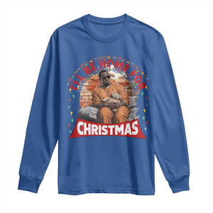 Funny Xmas Diddy Party Long Sleeve Shirt I'll Be Home For Christmas TS09 Royal Blue Print Your Wear