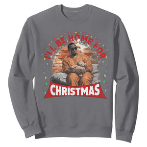 Funny Xmas Diddy Party Sweatshirt I'll Be Home For Christmas TS09 Charcoal Print Your Wear