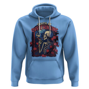 Death By Overthinking Skeleton Smoking Hoodie TS09 Carolina Blue Printyourwear